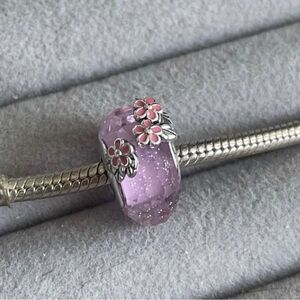 Honeycomb Flower Charm Bead - Pink Flower Accent For Bracelets & Bangles